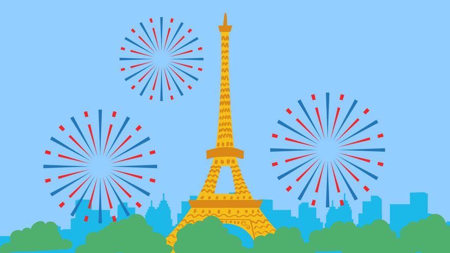 Free Bastille Day Cartoon Background