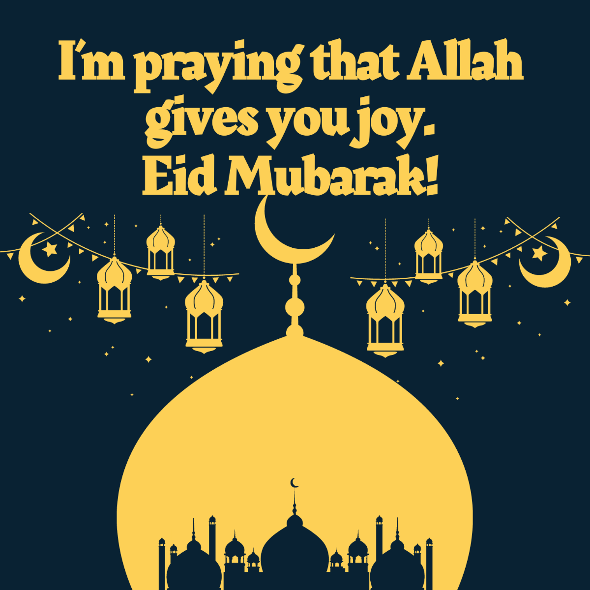 Eid al-Fitr Greeting Card Vector Template