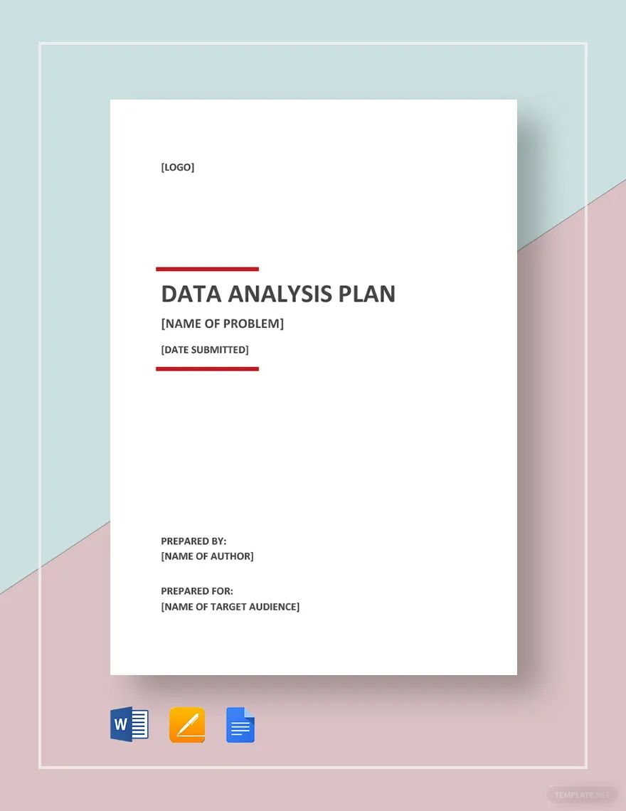 Data Analysis Plan Template in Word, Google Docs, Apple Pages