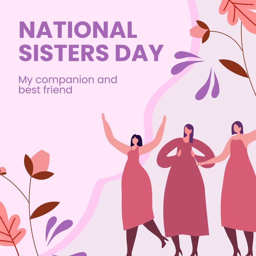 National Sisters Day Instagram Post in Illustrator, PSD, EPS, SVG, JPG, PNG