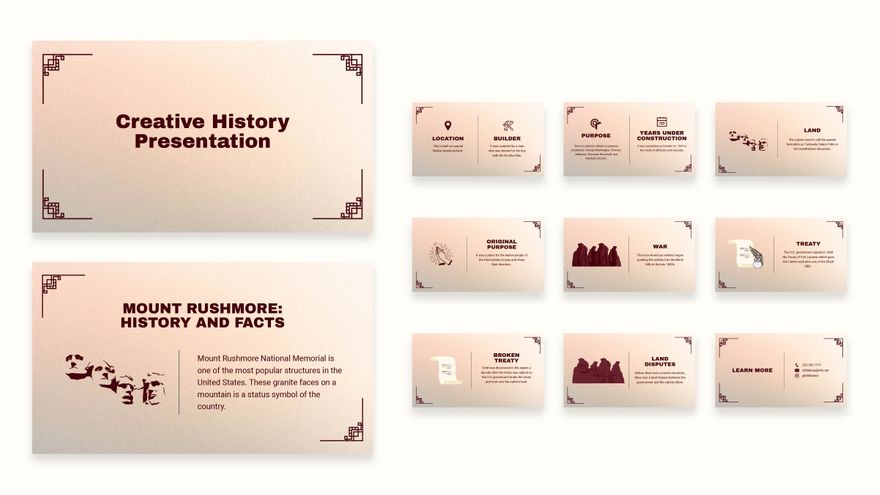 Free Creative History Presentation Template to Edit Online
