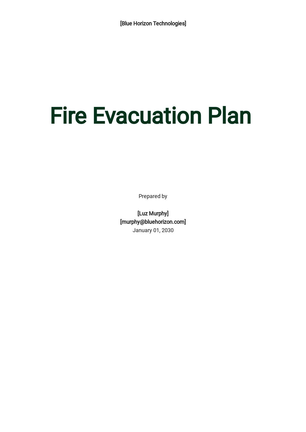 Fire Evacuation Plan Template [Free PDF] Word (DOC) Google Docs
