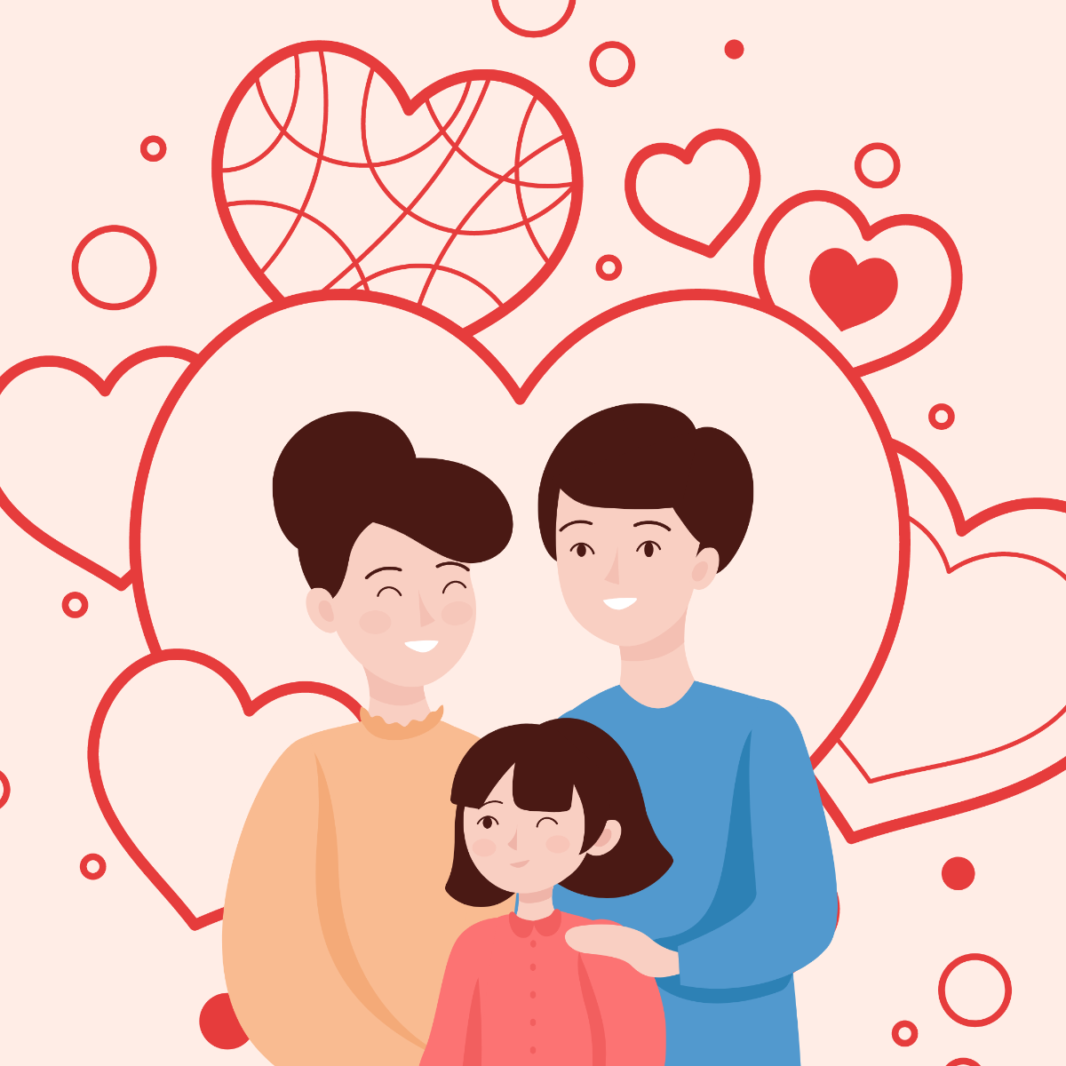 Happy Parents' Day Illustration Template