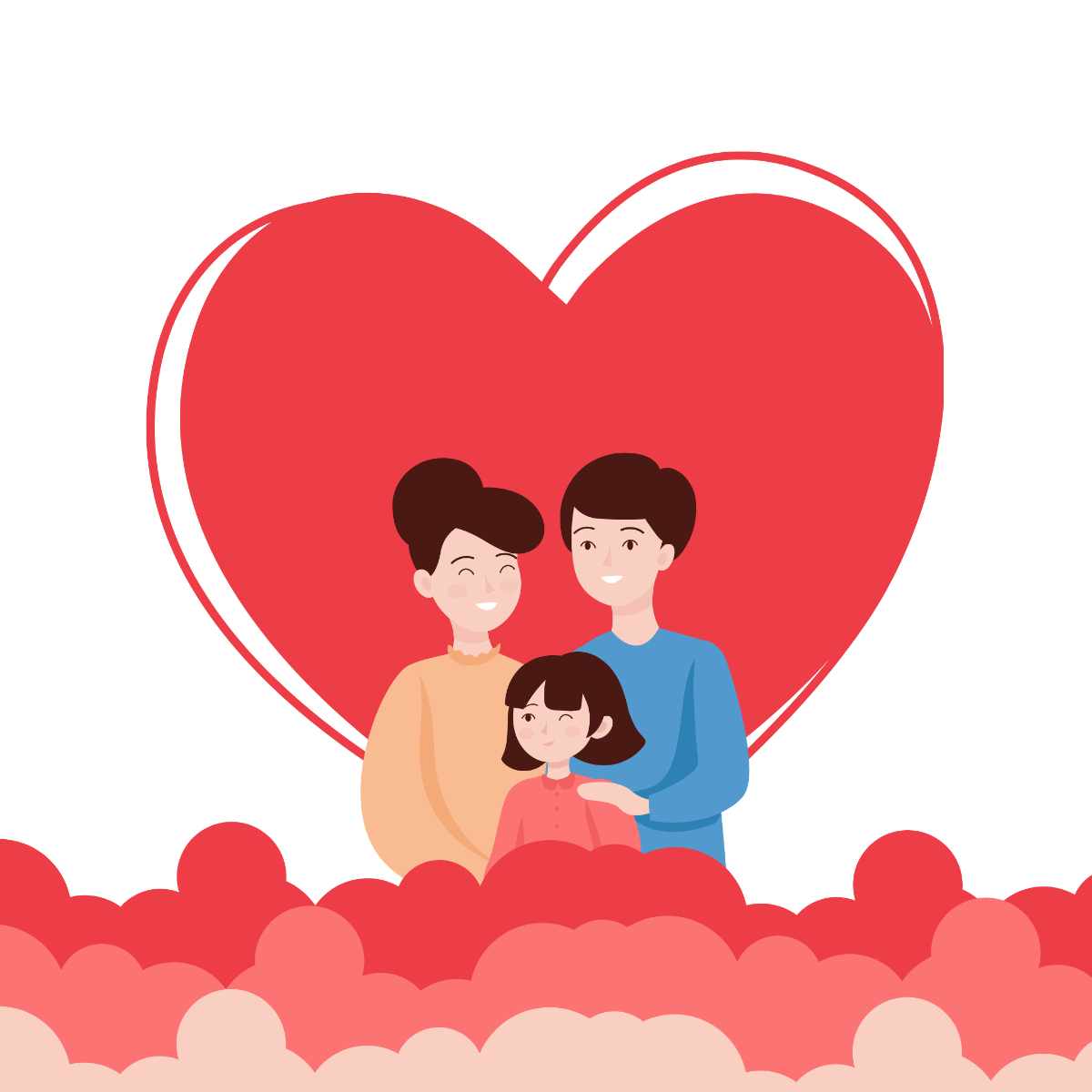 Parents' Day Drawing Vector Template