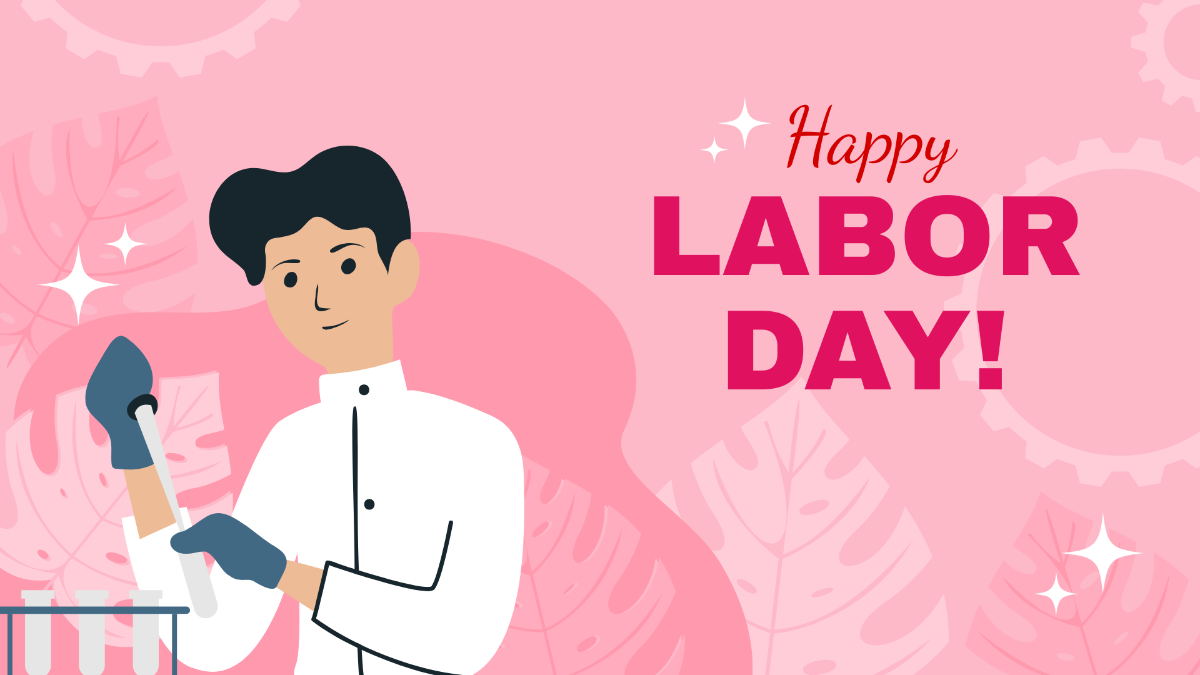 Labor Day Pink Background Template