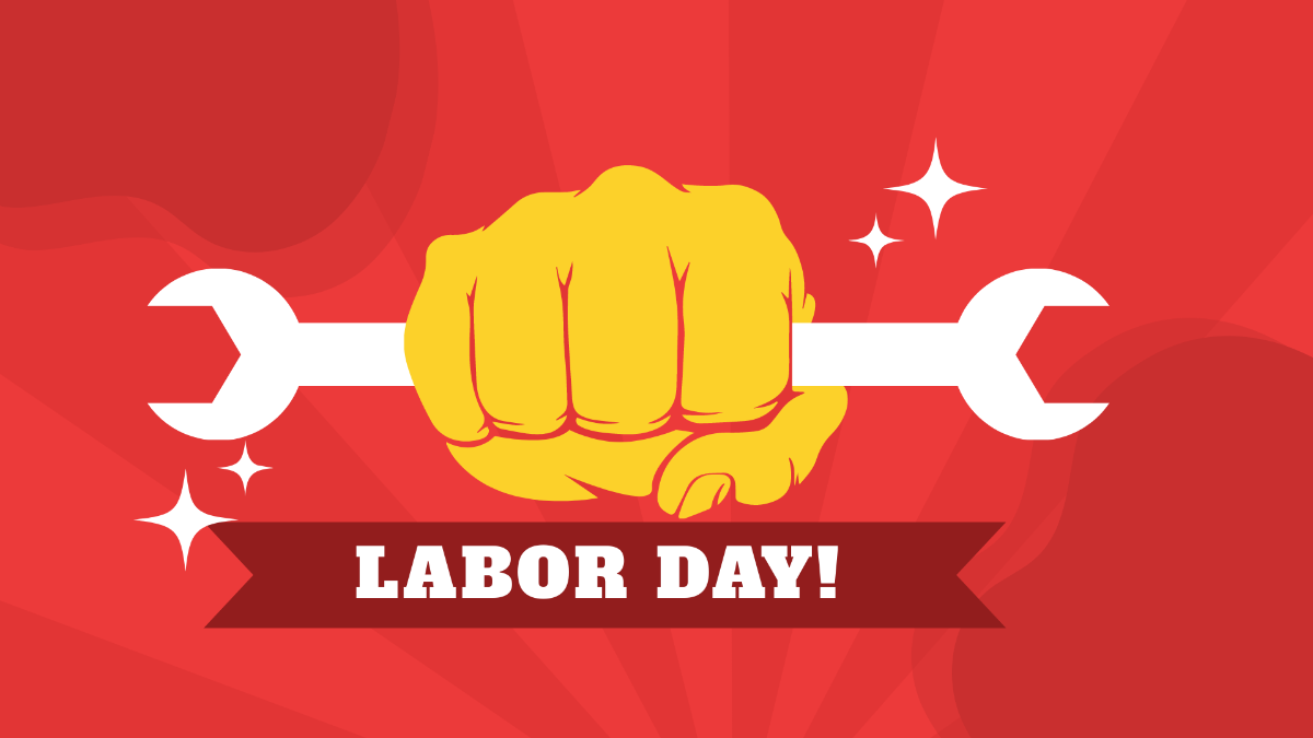 Labor Day Red Background Template