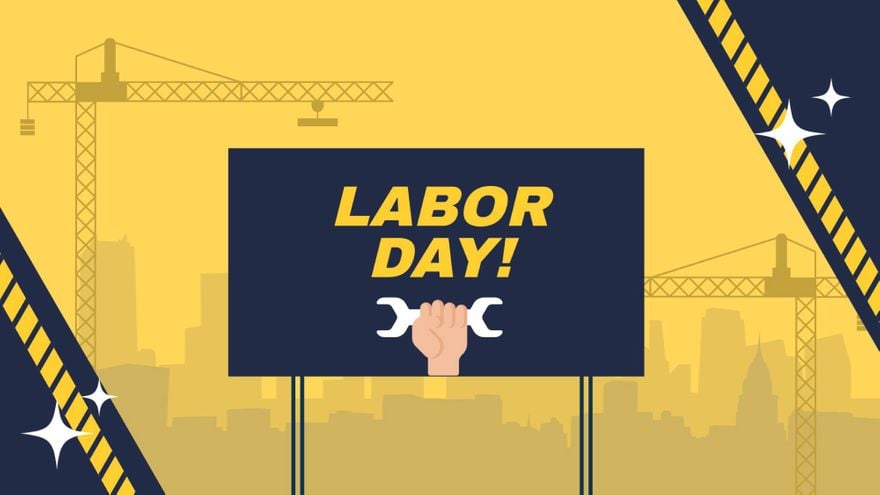 Free Labor Day Yellow Background in PDF, Illustrator, PSD, EPS, SVG, JPG, PNG