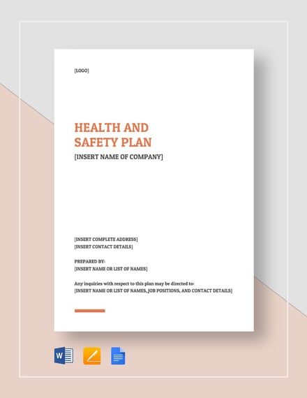 13 Health And Safety Plan Templates Google Docs Ms Word Apple Pages Free Premium Templates