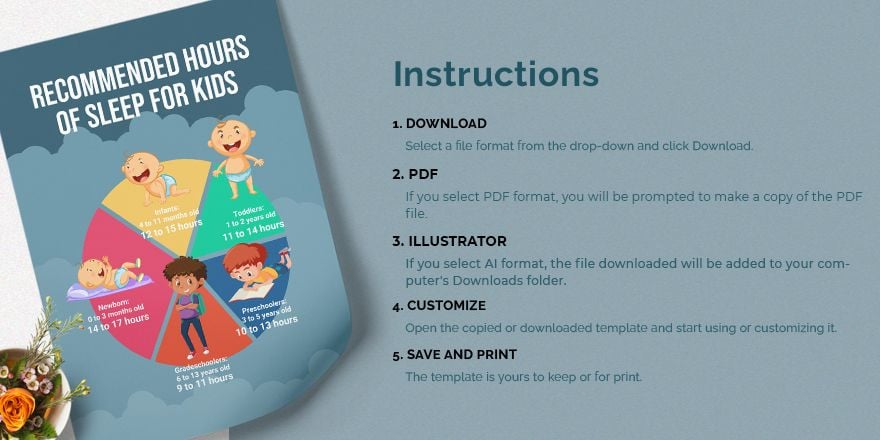 Sleep Chart For Kids in PDF, Illustrator