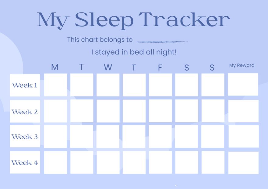 Free Toddler Sleep Chart Download In PDF Illustrator Template