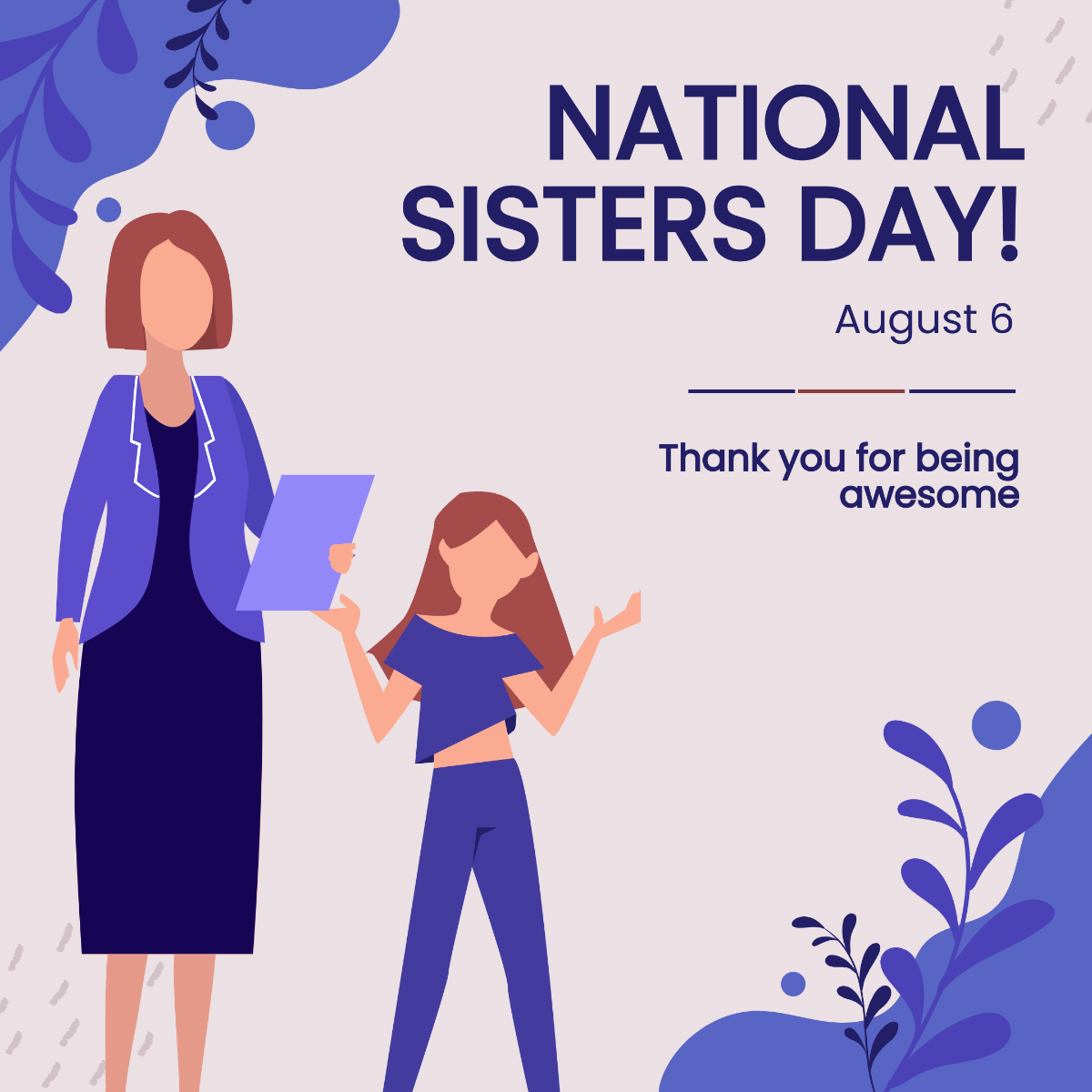 National Sisters Day FB Post Template