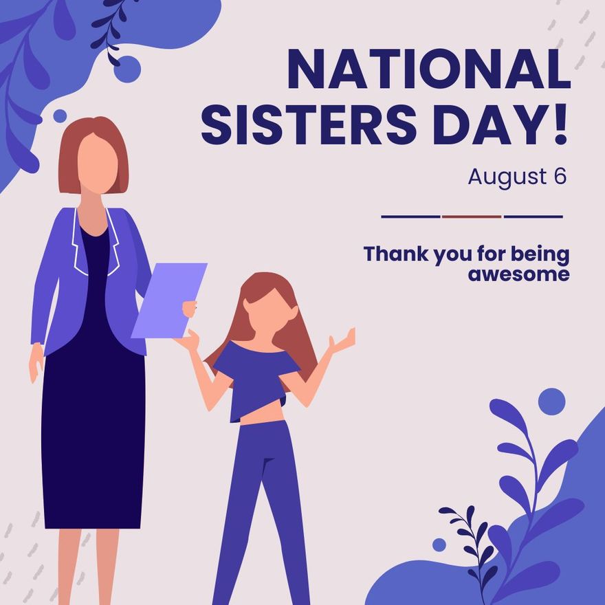 Free National Sisters Day FB Post Template to Edit Online
