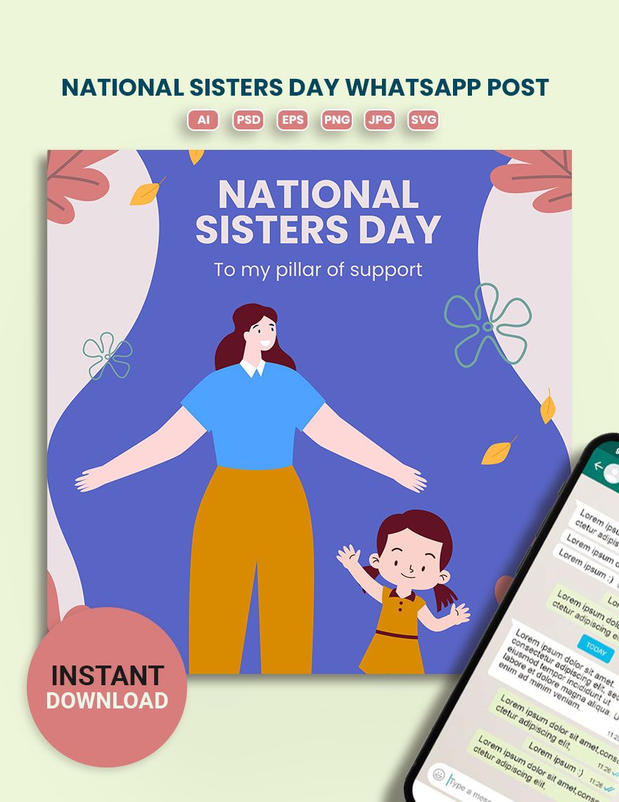 National Sisters Day Whatsapp Post