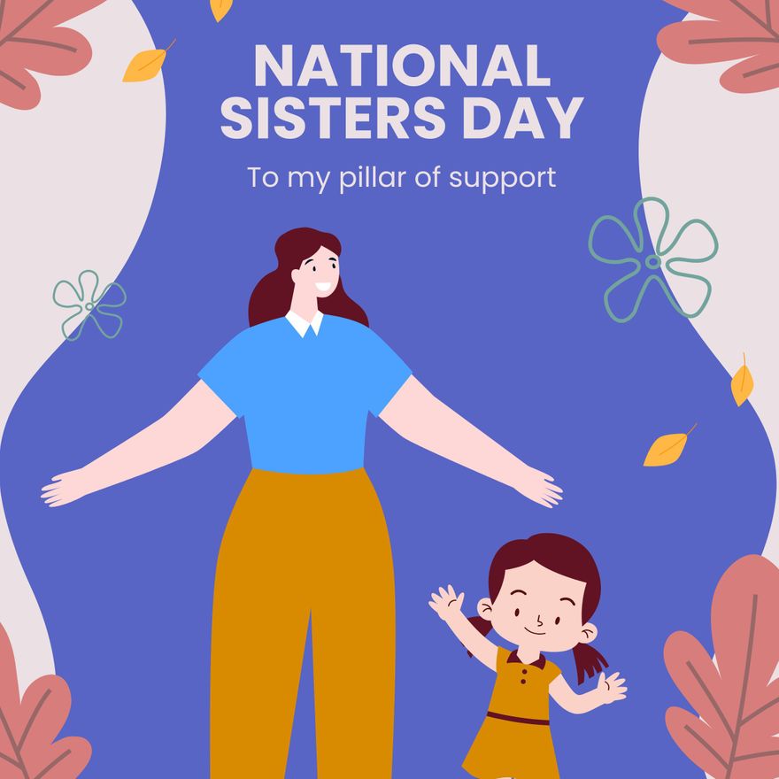 Free National Sisters Day Whatsapp Post Template to Edit Online