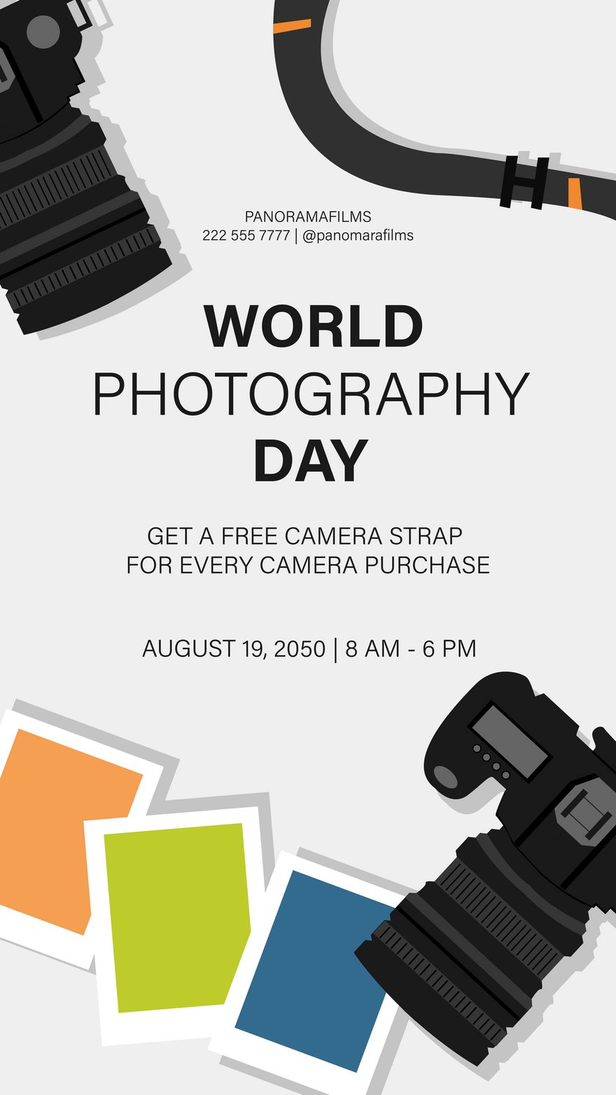 World Photography Day Flyer Background