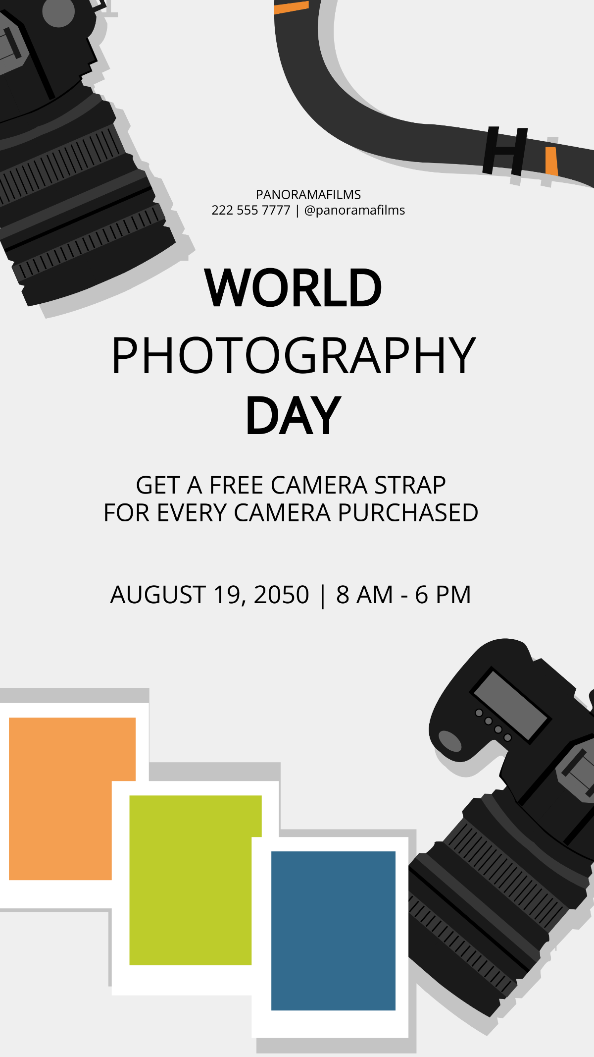 World Photography Day Flyer Background Template