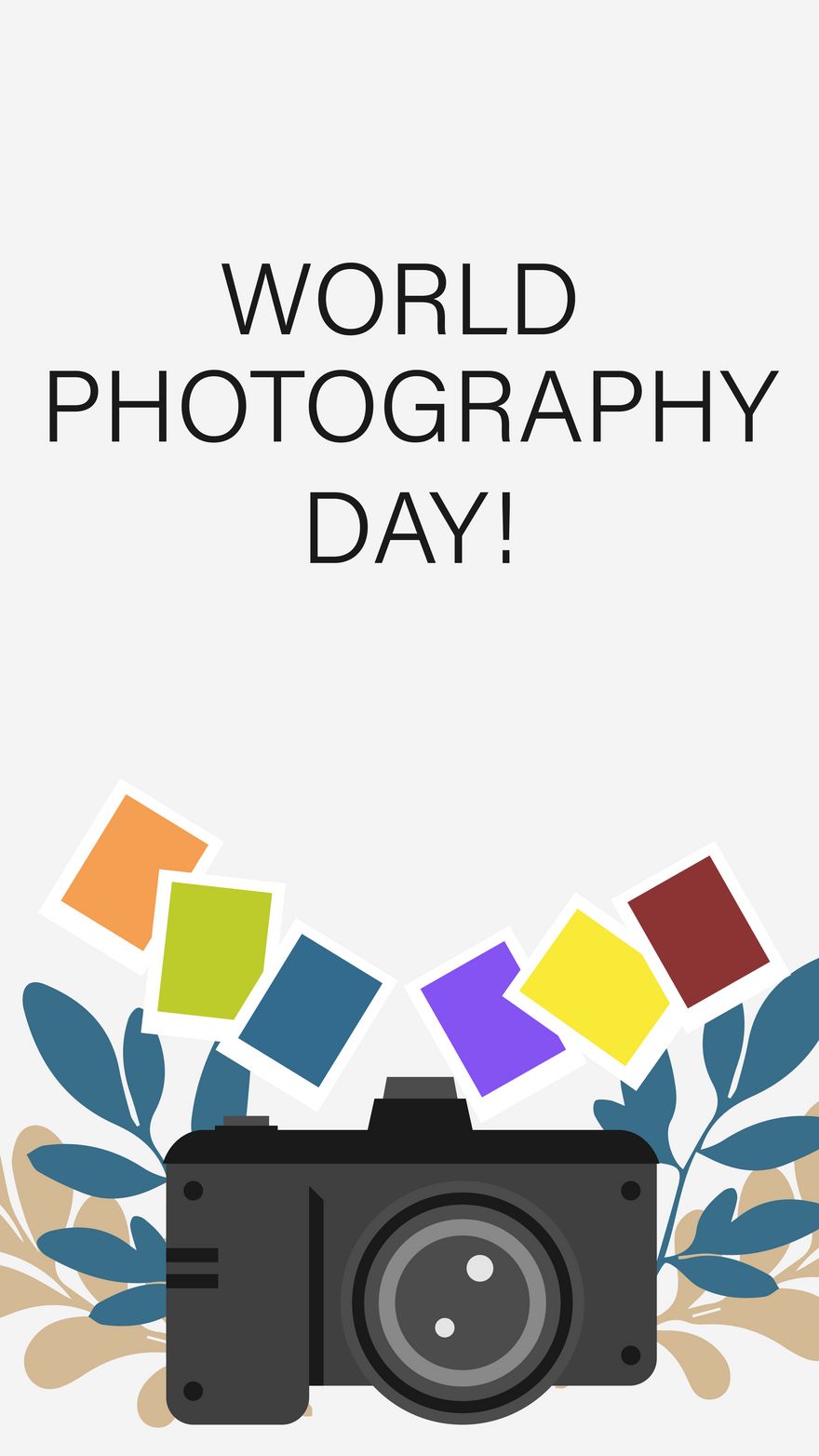 World Photography Day Greeting Card Background