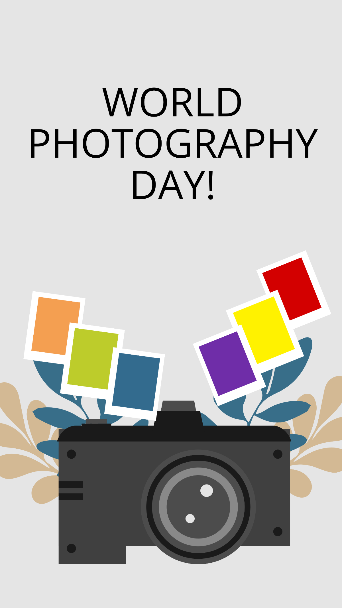 World Photography Day Greeting Card Background Template