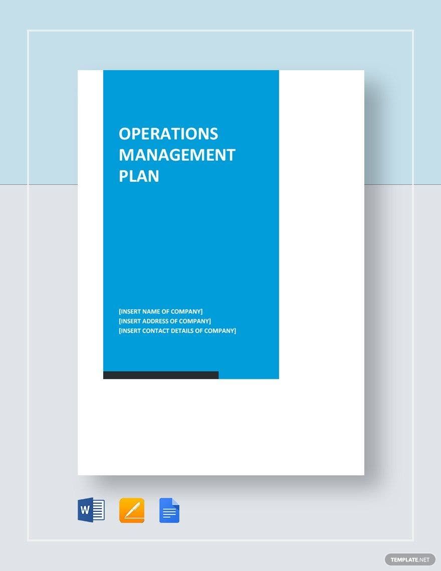 Operations Management Plan Template