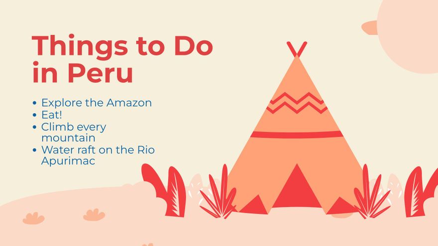 Free Peru Tour Recommendations Presentation Template to Edit Online