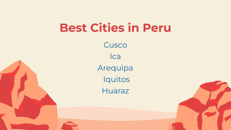 Free Peru Tour Recommendations Presentation Template to Edit Online