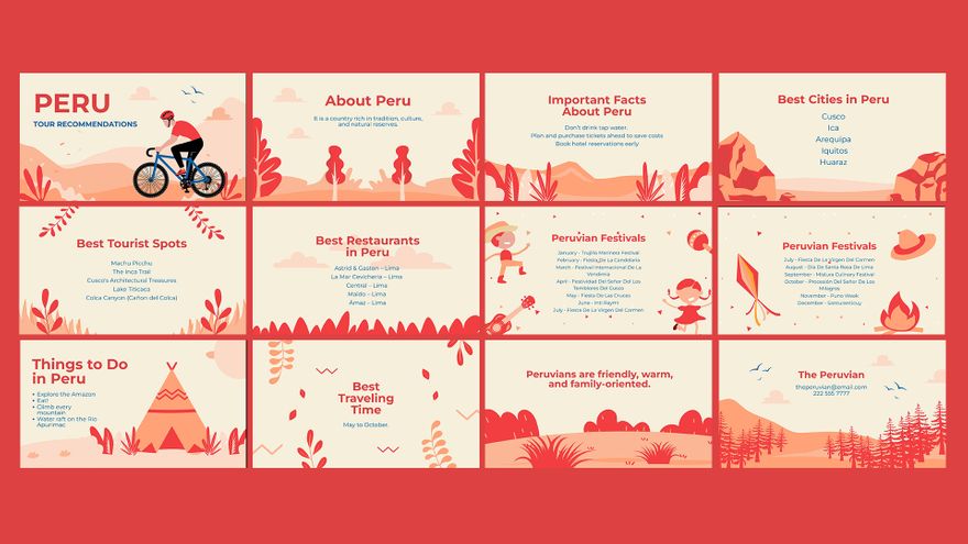 Free Peru Tour Recommendations Presentation Template to Edit Online