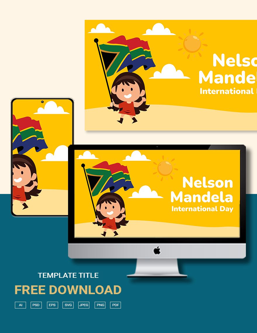 Nelson Mandela International Day Cartoon Background