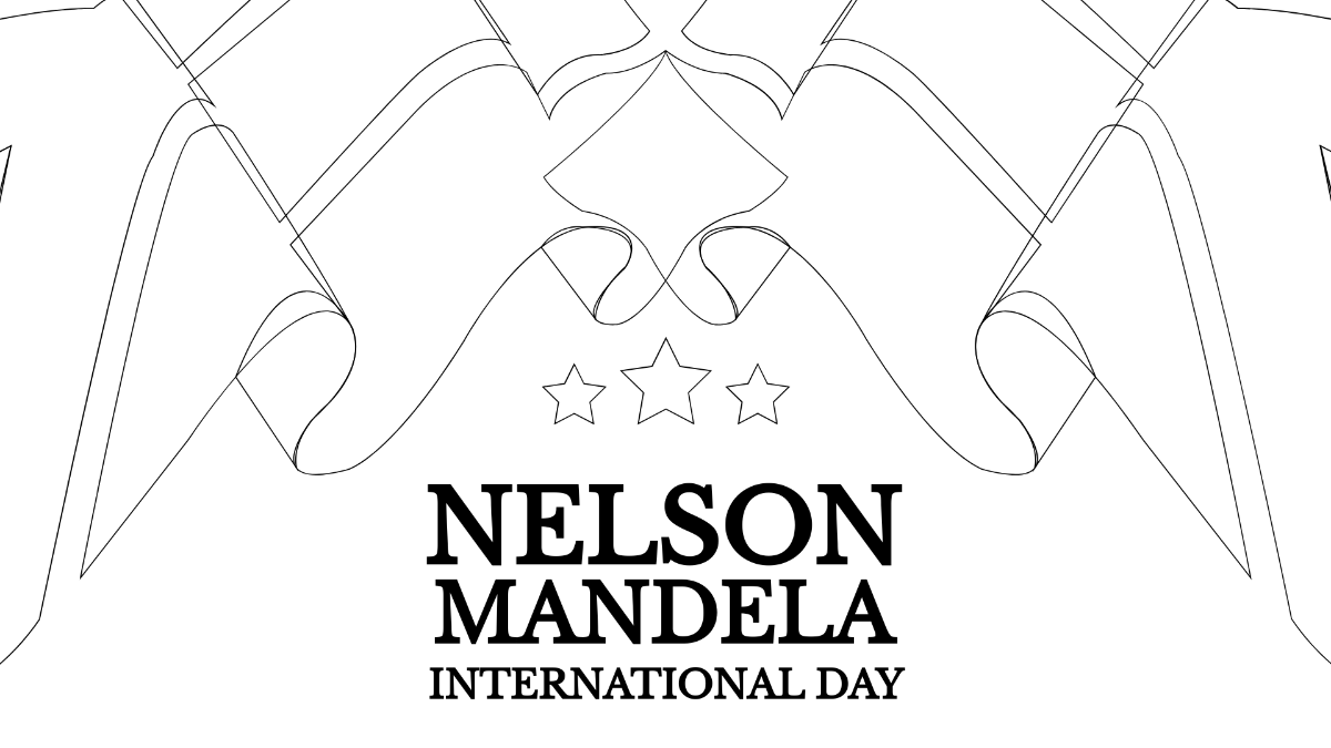 Nelson Mandela International Day Drawing Background Template