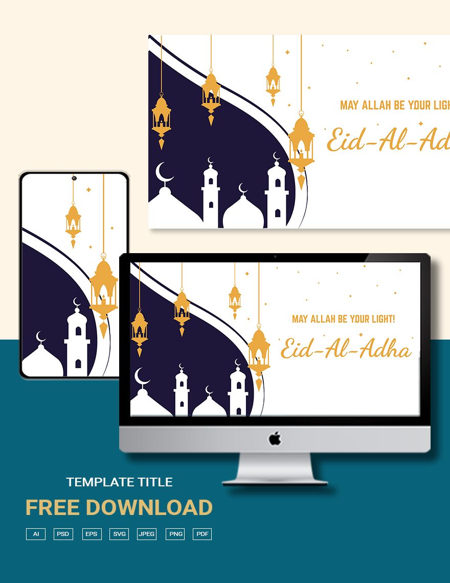 Free Eid al-Adha Wishes Background in PDF, Illustrator, PSD, EPS, SVG, JPG, PNG