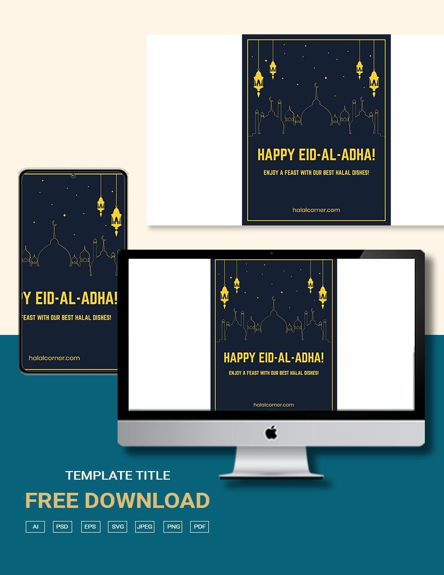 Free Eid al-Adha Flyer Background in PDF, Illustrator, PSD, EPS, SVG, JPG, PNG