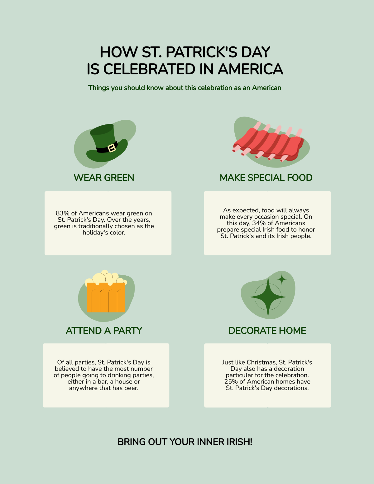 Free Minimal St. Patrick's Day Infographic Template