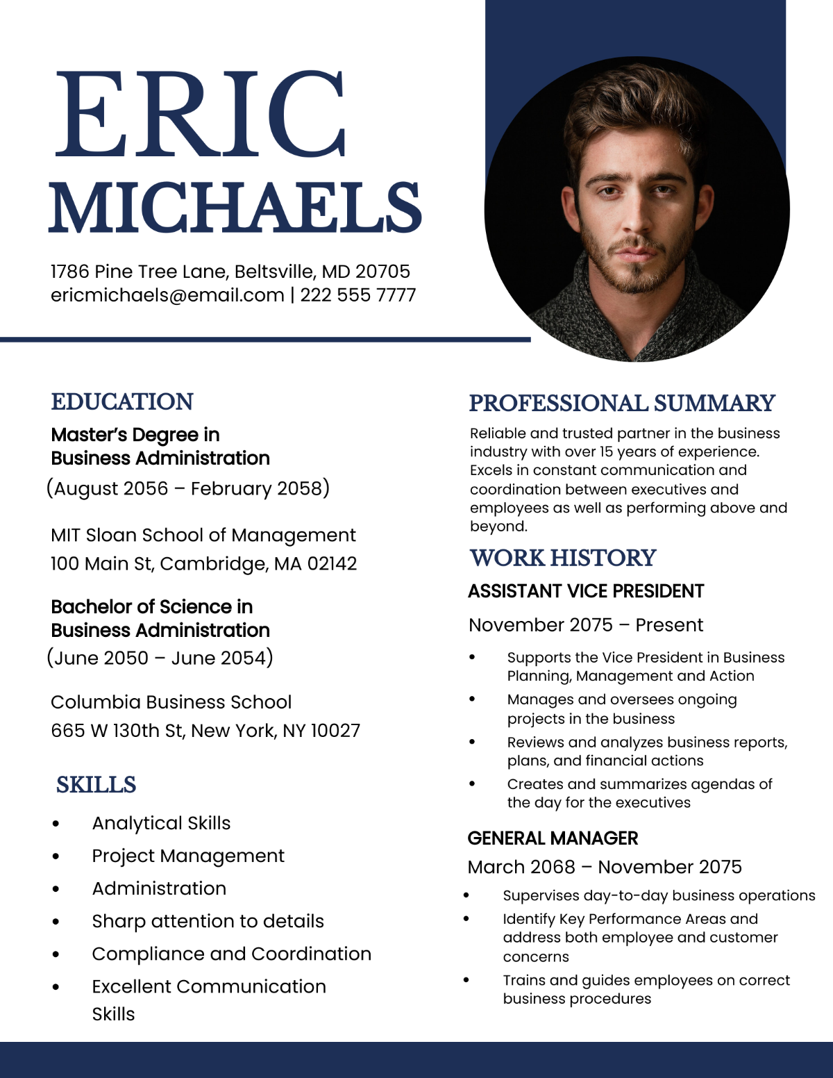 Assistant Vice President Resume Template