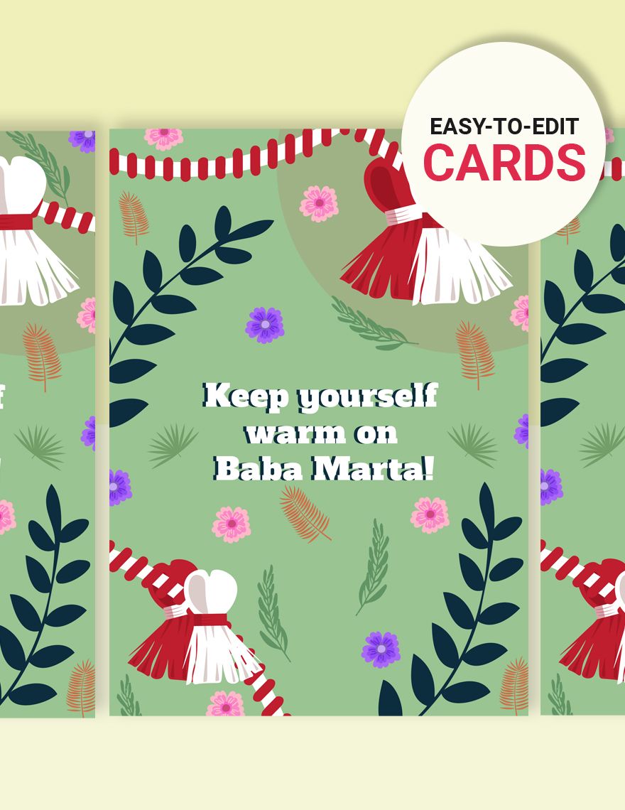 Baba Marta Greeting Card Vector