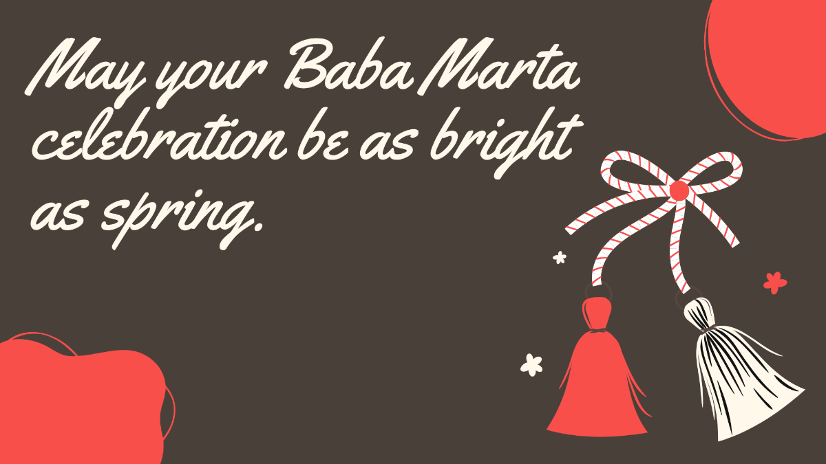 Baba Marta Wishes Background Template