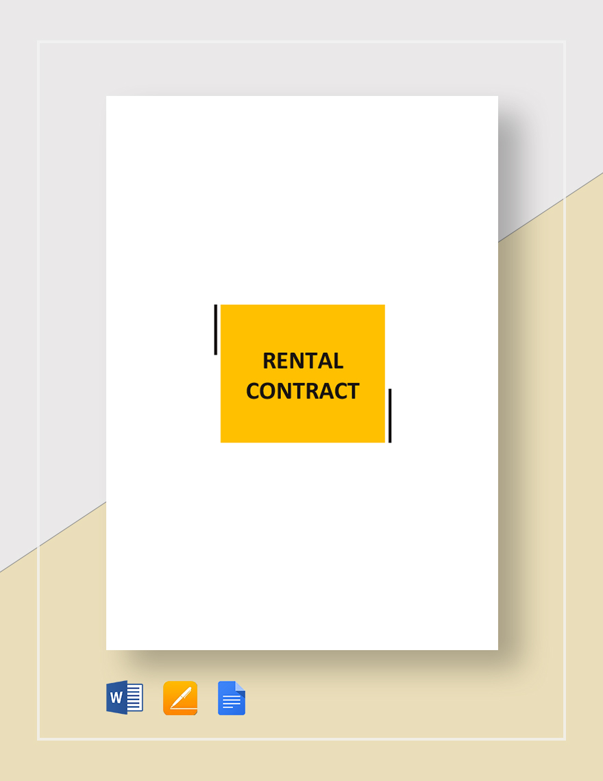 Rental Contract Template Google Docs Word Apple Pages Template net