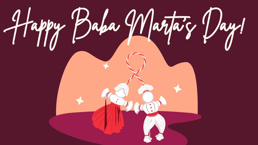 Free Baba Marta Greeting Card Background in PDF, Illustrator, PSD, EPS, SVG, JPG, PNG