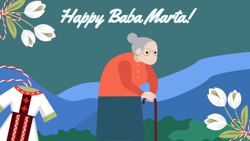 Happy Baba Marta Background in PDF, Illustrator, PSD, EPS, SVG, JPG, PNG