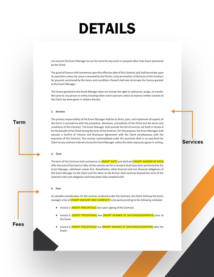 Event Contract Template