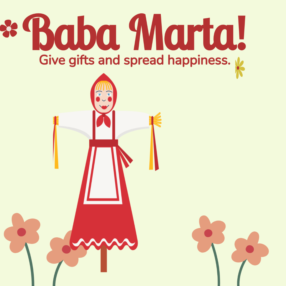 Free Baba Marta Whatsapp Post Template