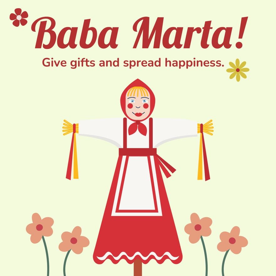 Free Baba Marta Whatsapp Post in Illustrator, PSD, EPS, SVG, JPG, PNG