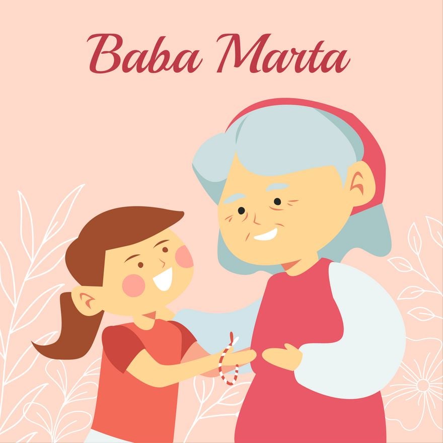 Baba Marta Illustration in Illustrator, PSD, EPS, SVG, JPG, PNG