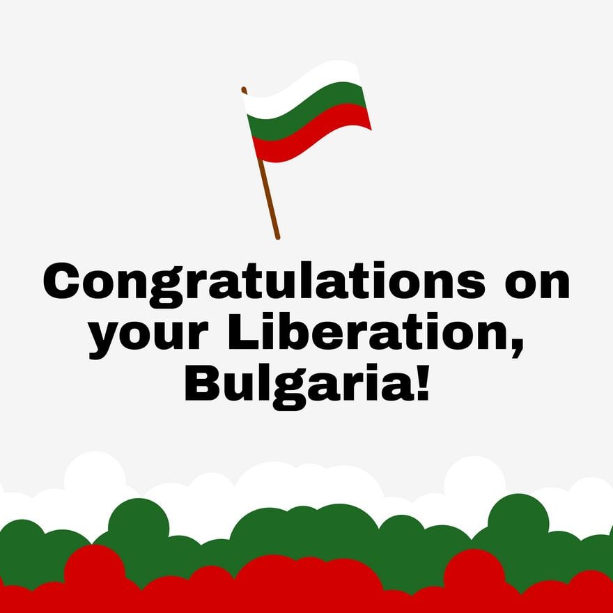 Bulgaria Liberation Day Greeting Card Vector