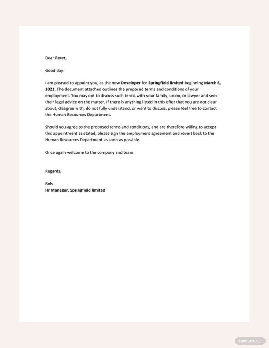 Basic Appointment Letter Template
