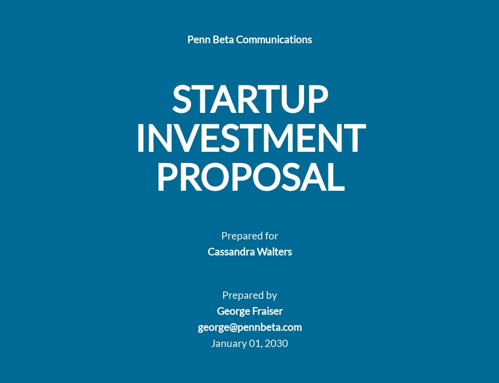 Startup Investment Proposal Template - Google Docs, Word Within Investment Proposal Template