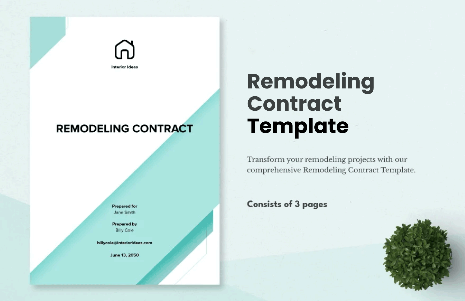 Remodeling Contract Template in Word, Google Docs, Apple Pages