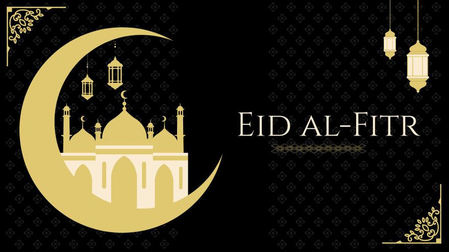 Free Eid al-Fitr Black Background - EPS, Illustrator, JPG, PSD, PNG, PDF,  SVG 