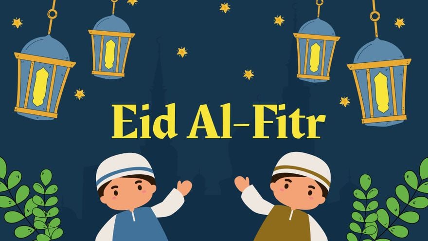 Free Eid al-Fitr Cartoon Background