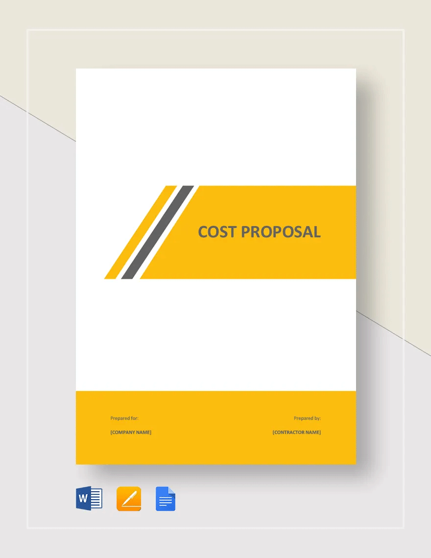 Cost Proposal Template in Word, Google Docs, Apple Pages