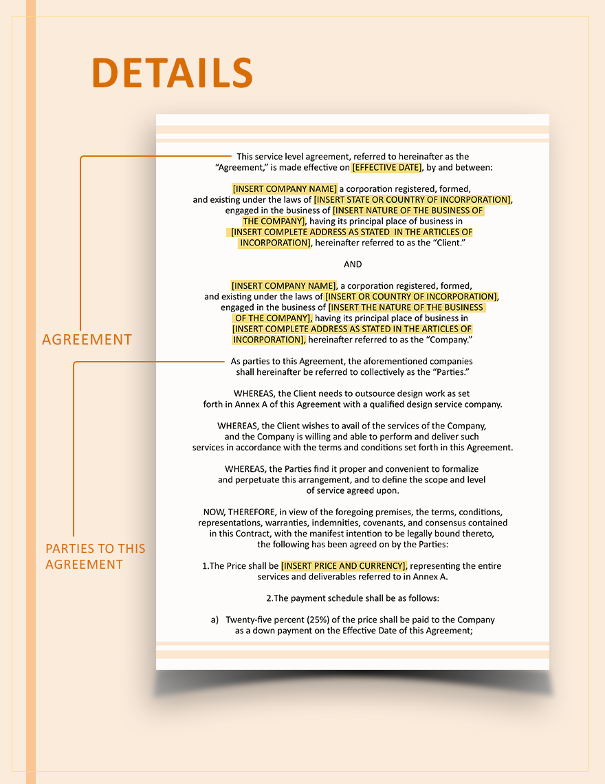 Service Level Agreement Contract Template