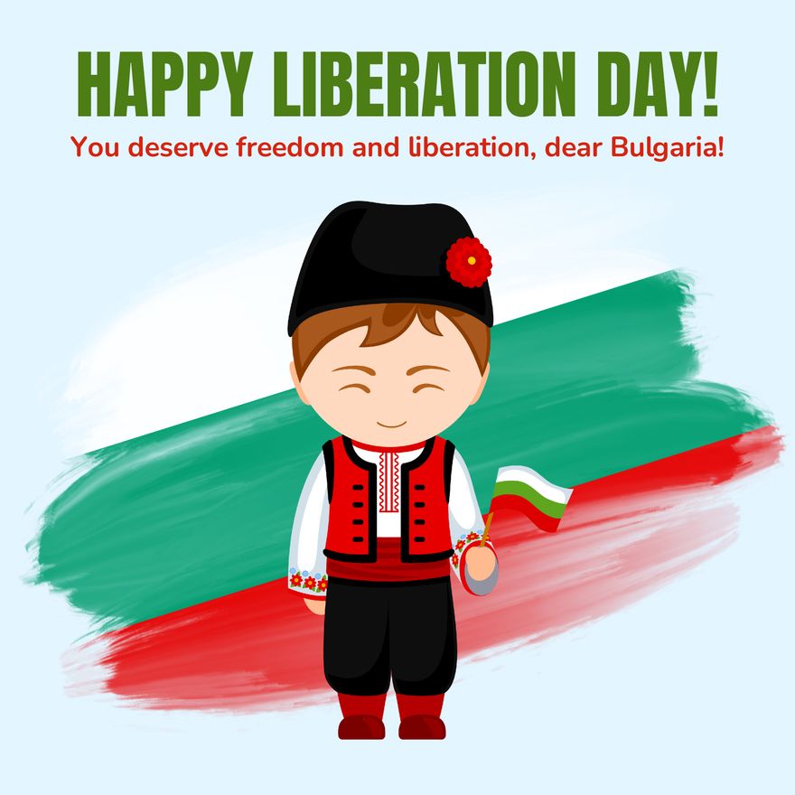 Free Bulgaria Liberation Day Instagram Post Template to Edit Online